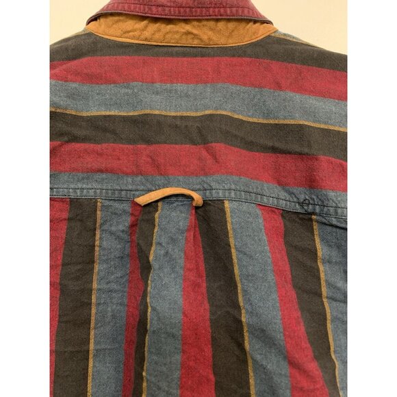 Vintage Eddie Bauer Striped Button Up Flannel Made In USA Workwear Men’s XL - Picture 6 of 10